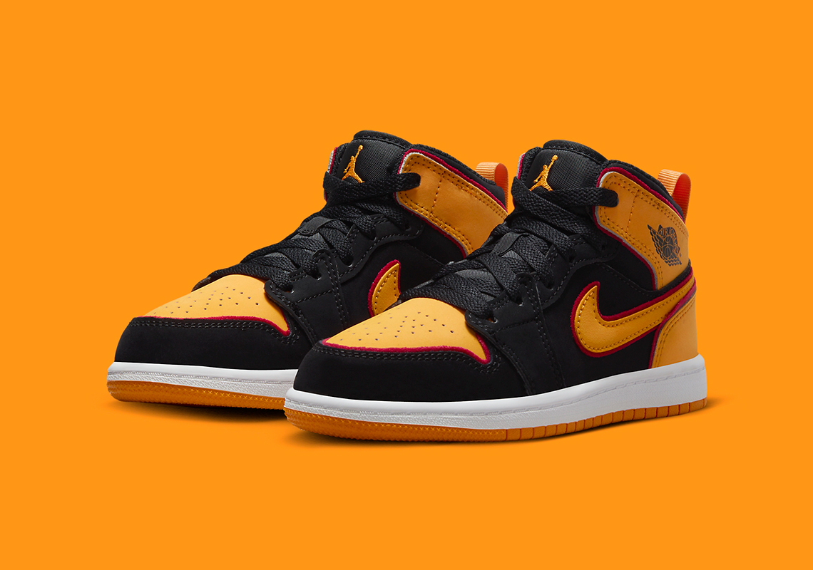 Air Jordan 1 Mid Ps Black Vivid Orange Cardinal Red Fj4925 008