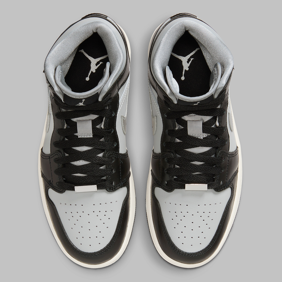 Air Jordan 1 Mid Womens Black Metallic Silver Sail Fb9892 002 4