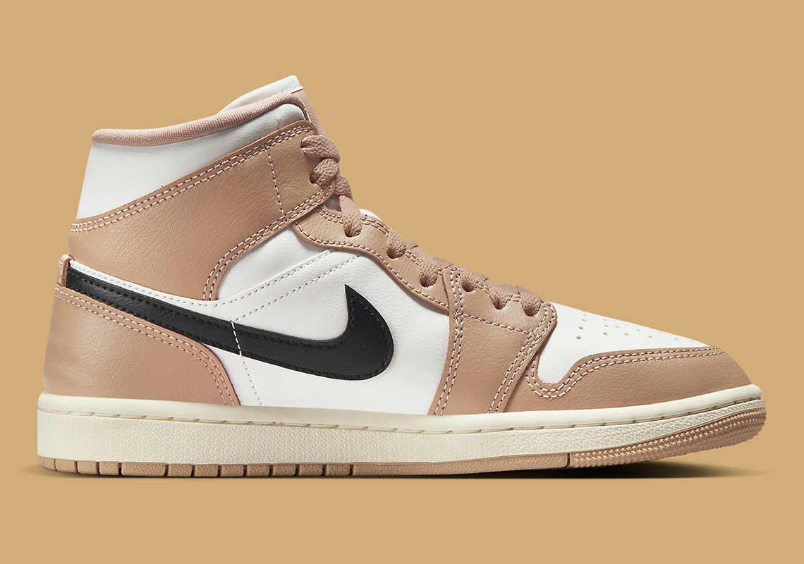 Air Jordan 1 Mid Womens Tan Black Bq6472 103 6