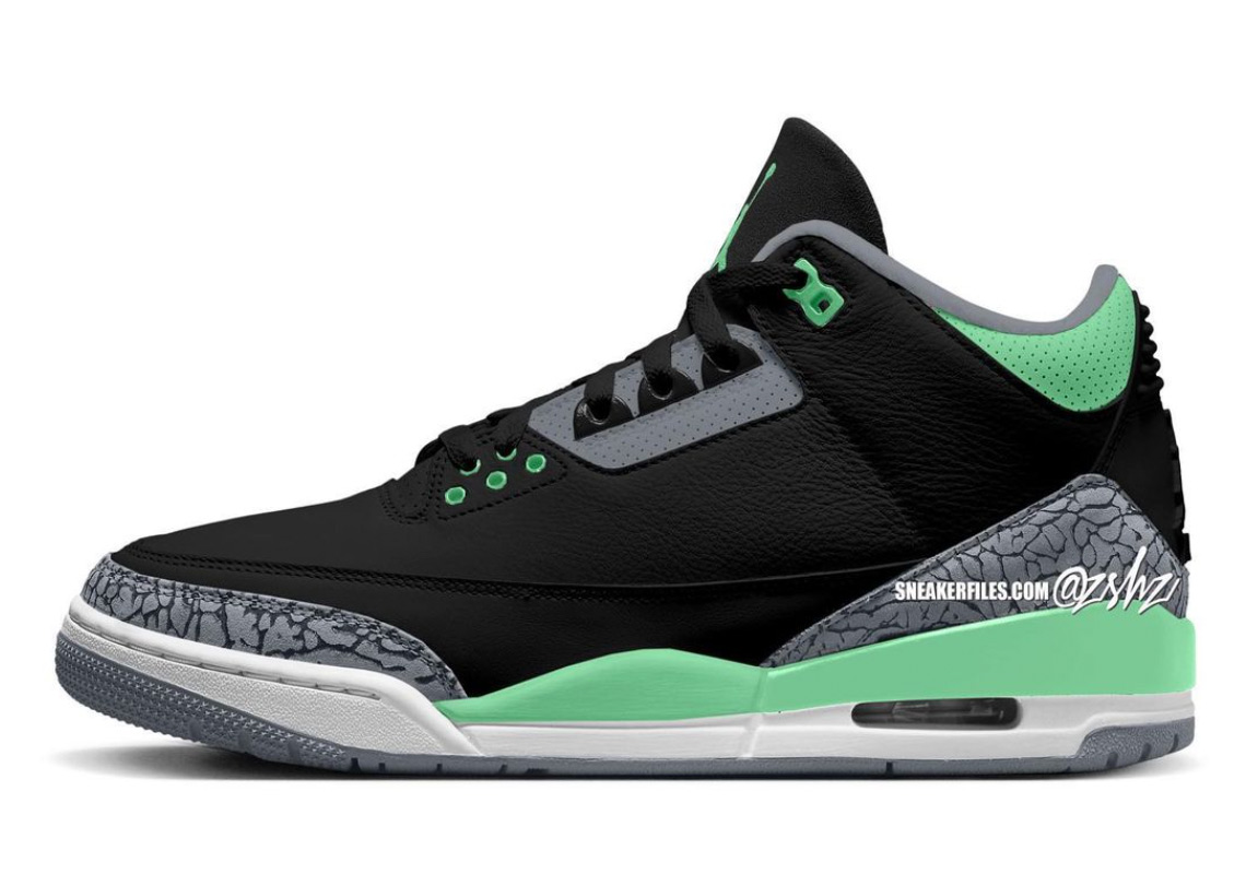 Air Jordan 3 Black Green Glow Ct8532 031