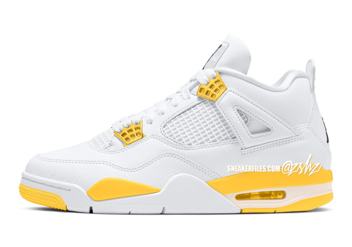 Air Jordan 4 Womens White Coconut Milk Vivid Sulfur Anthracite Aq9129 101