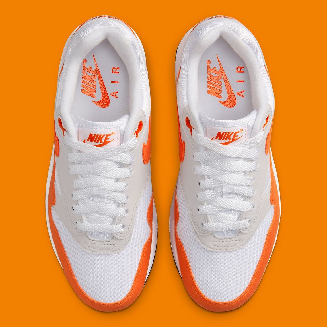 Nike Air Max 1 Womens Neutral Grey Safety Orange Dz2628 002 1