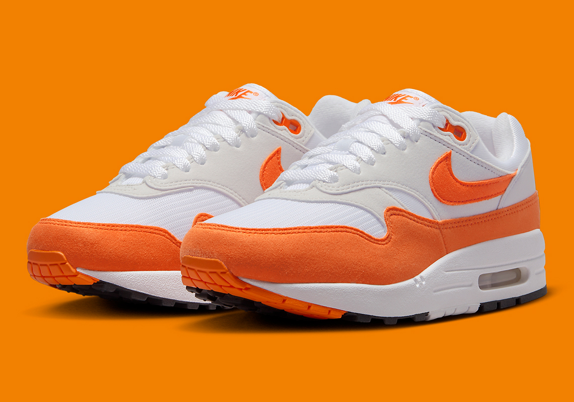 Nike Air Max 1 Womens Neutral Grey Safety Orange Dz2628 002 7