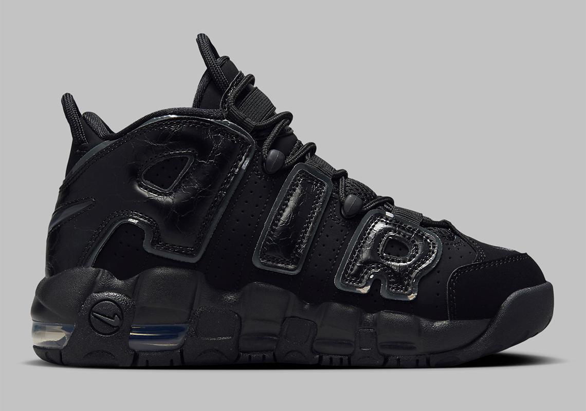 Nike Air More Uptempo Gs Triple Black Fv2264 001 6