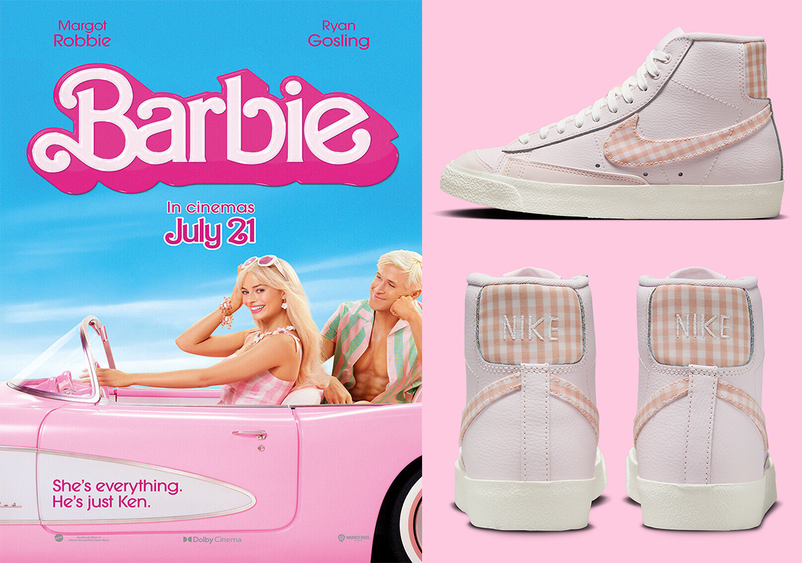 This Pink Gingham Plaid Nike Blazer Matches Barbie's Plaid Dress