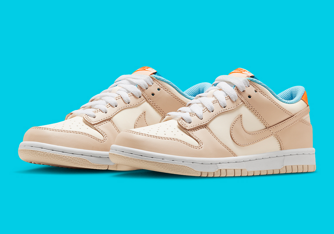 Blue And Orange Animate This Tonal Tan Nike Dunk Low