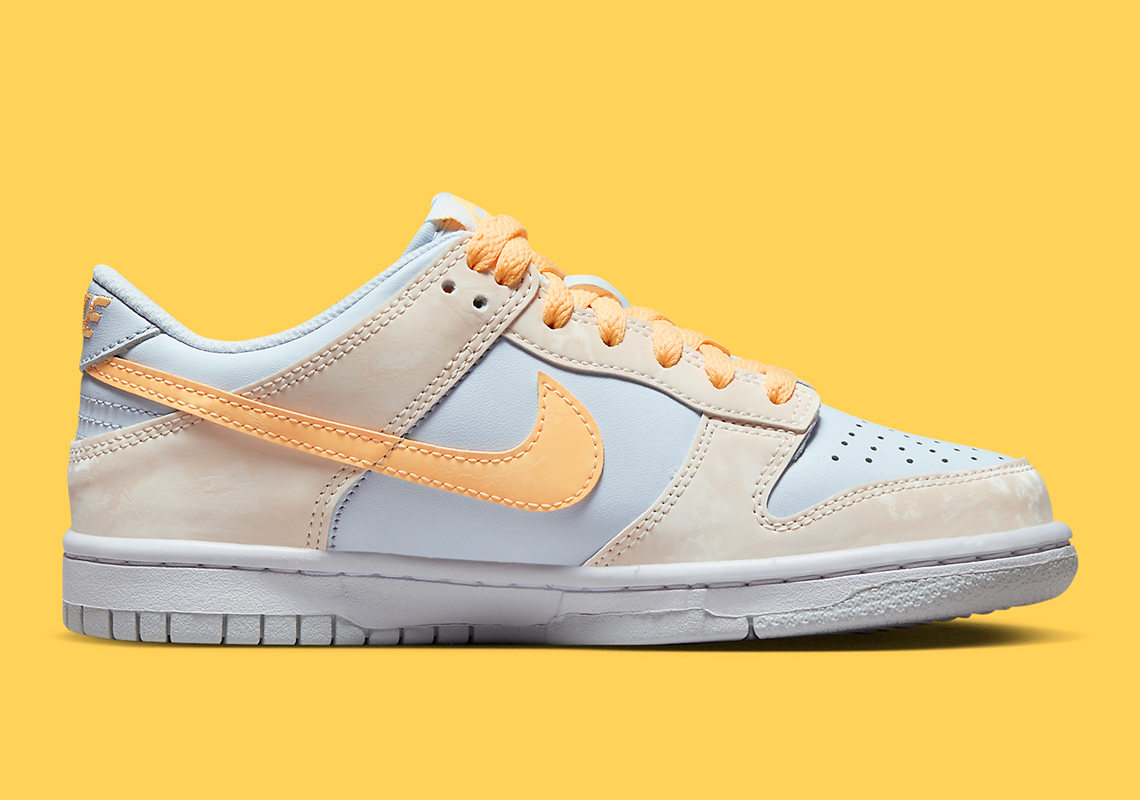 Nike Dunk Low Gs Tan Blue Yellow Fb9109 100 2