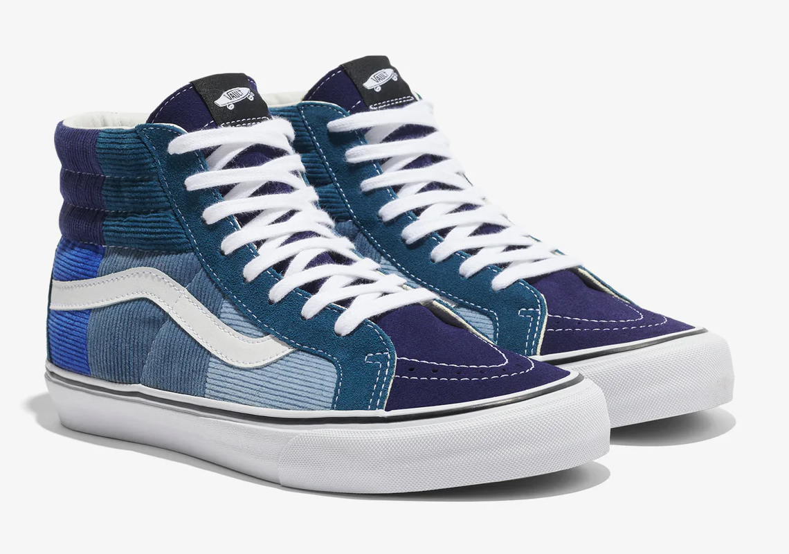 Noah Vans Vault Sk8 Hi Corduroy Patchwork Blue 2