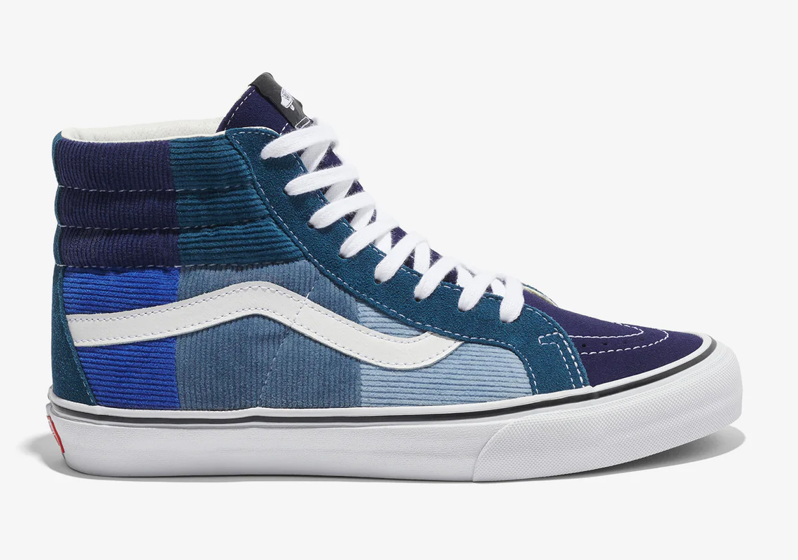 Noah Vans Vault Sk8 Hi Corduroy Patchwork Blue 3