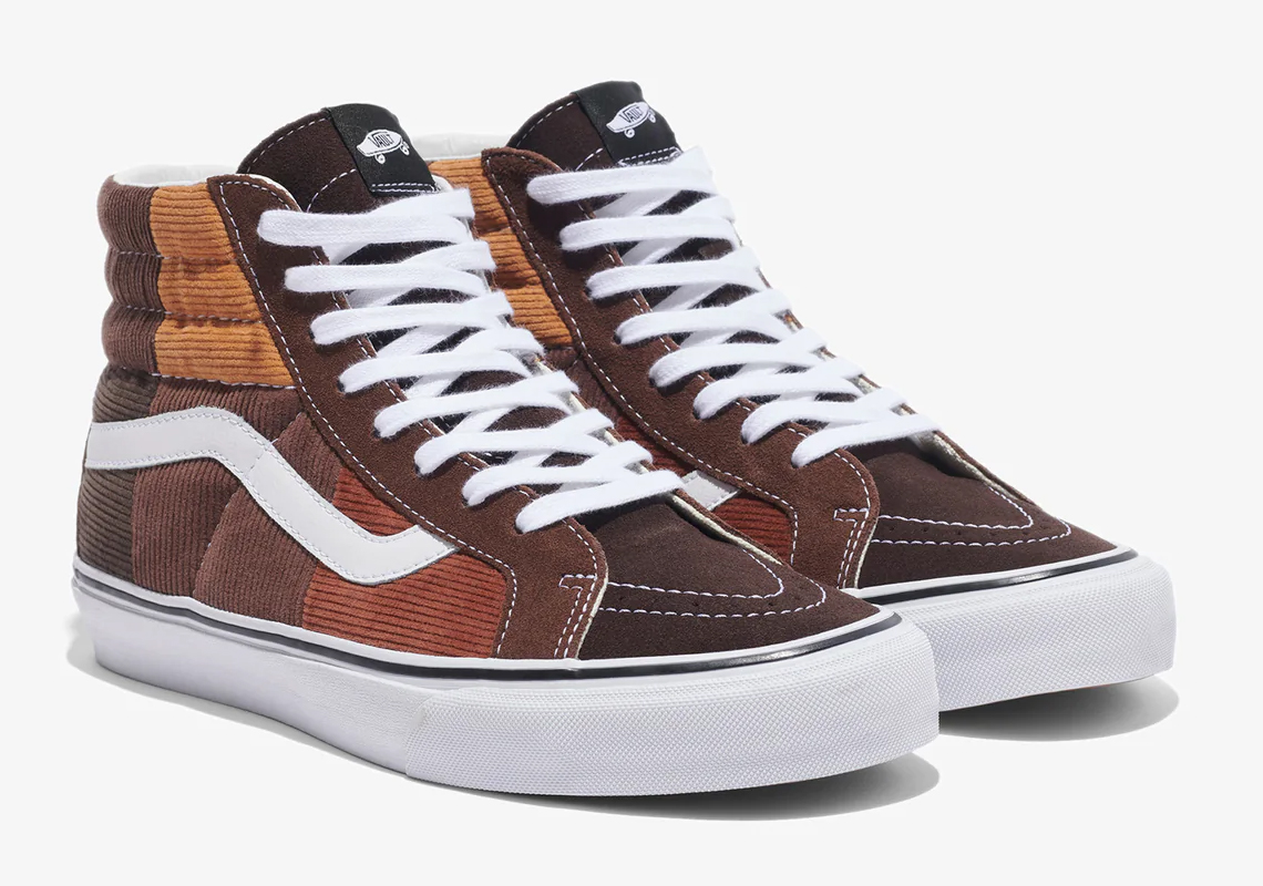 Noah Vans Vault Sk8 Hi Corduroy Patchwork Brown 2