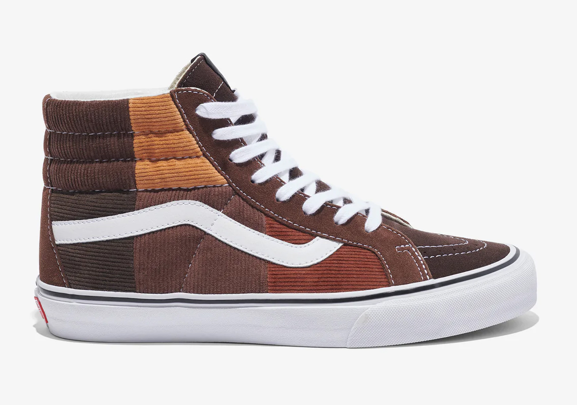 Noah Vans Vault Sk8 Hi Corduroy Patchwork Brown 3