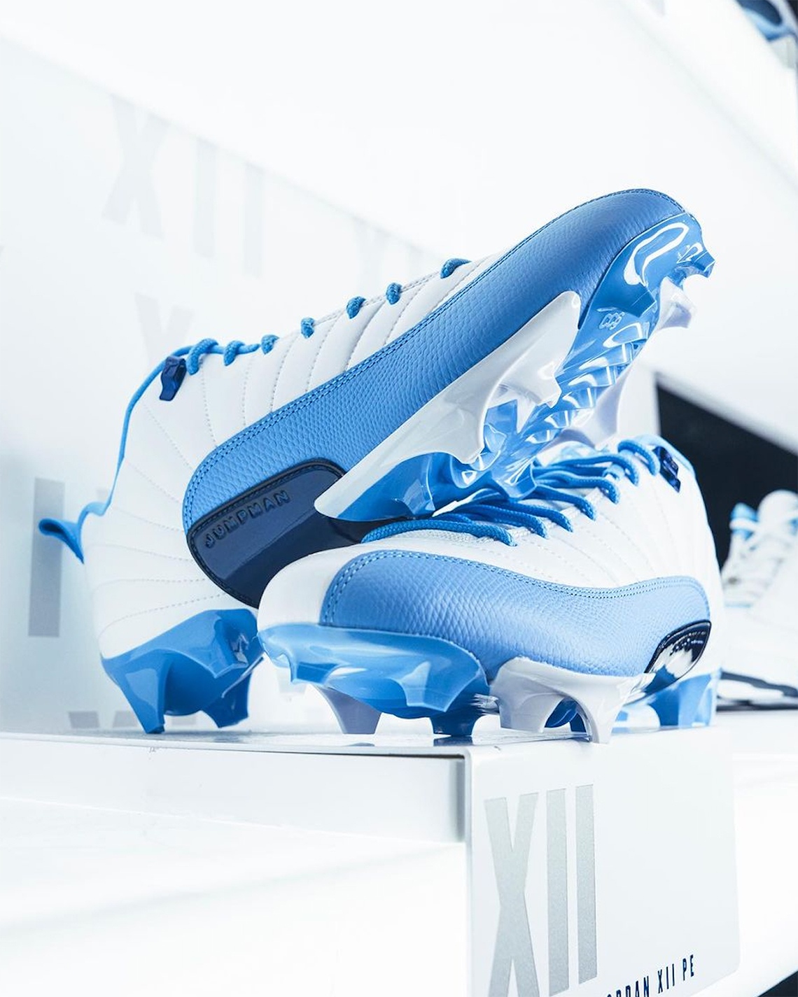 Air Jordan 12 Unc Tar Heels Football Pe Cleats 4