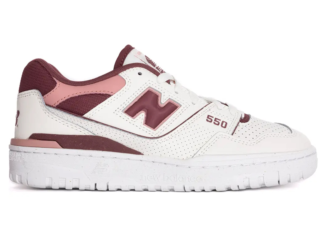 The New Balance 550 Enjoys A "White/Washed Burgundy" Makeover For Women