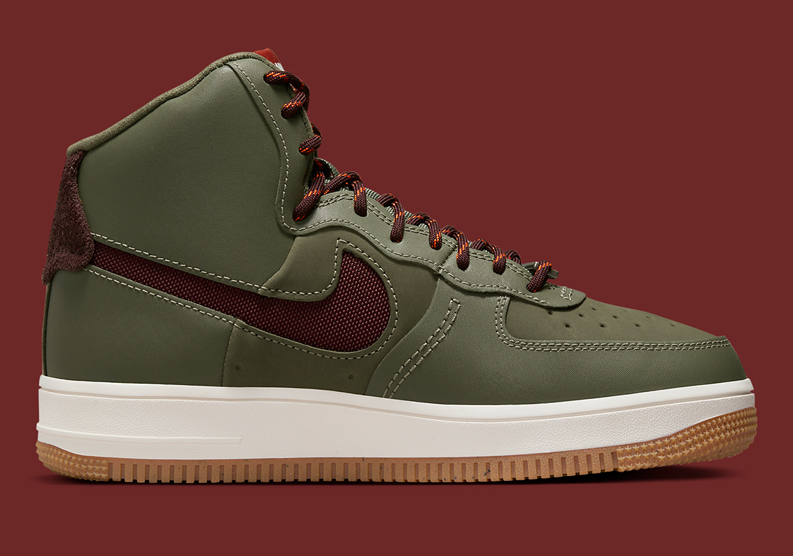 Nike Air Force 1 Sculpt Olive Burgundy Fb7960 200 2