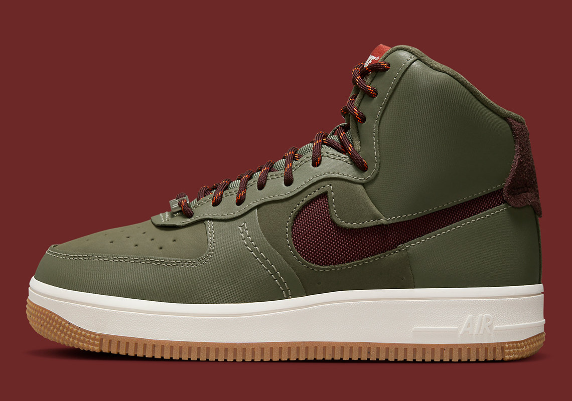 Nike Air Force 1 Sculpt Olive Burgundy Fb7960 200 4