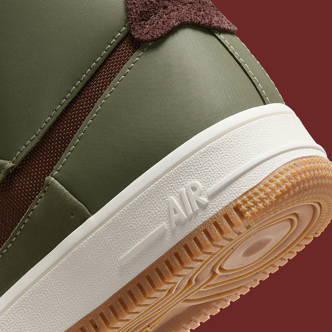 Nike Air Force 1 Sculpt Olive Burgundy Fb7960 200 9