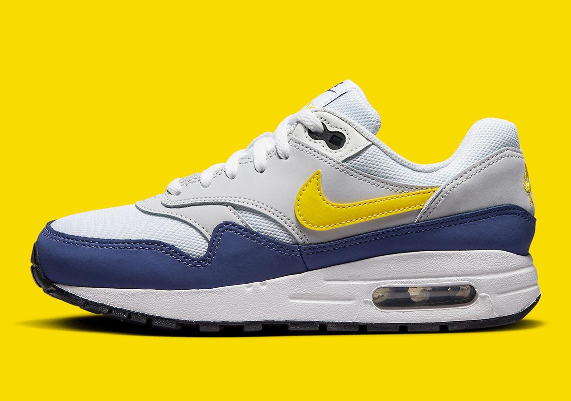 Nike Air Max 1 Gs White Yellow Blue Dz3307 107 3