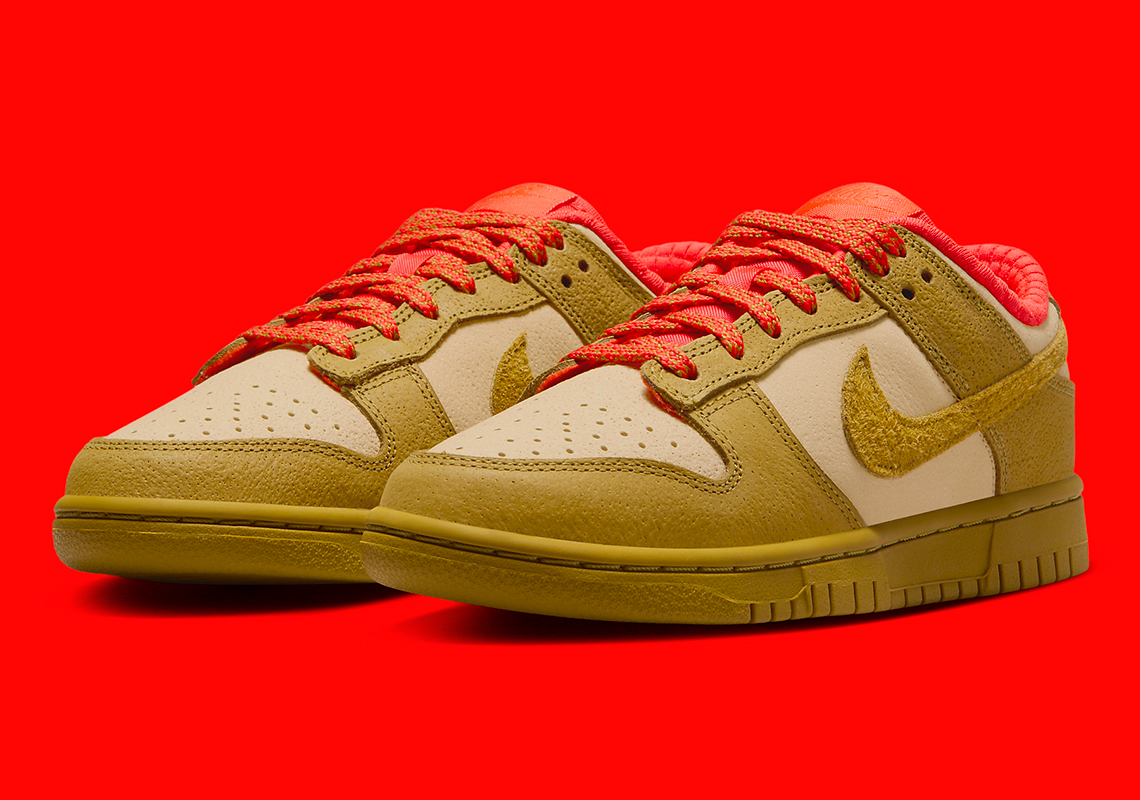 Nike Dunk Low Womens Sesame Bronzine Picante Red Fq8897 252 6