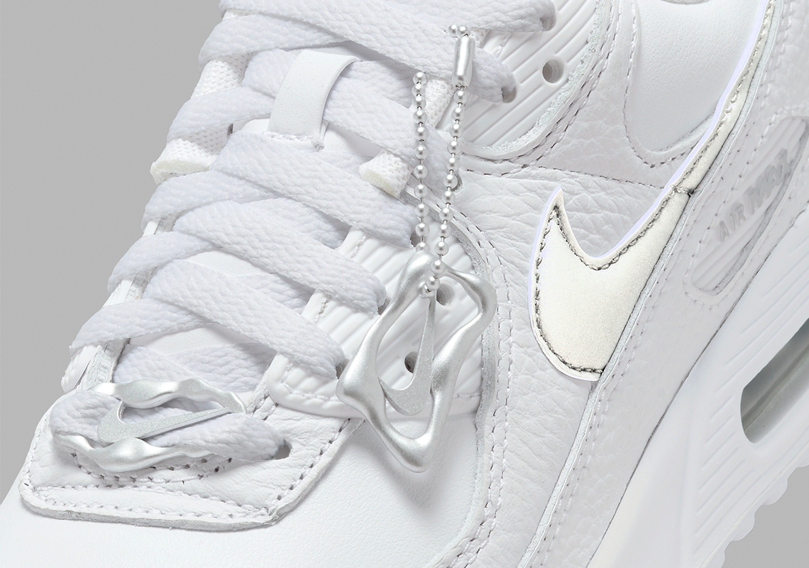 This Nike Air Max 90 Features Metallic Silver Swooshes And Matching Accessories