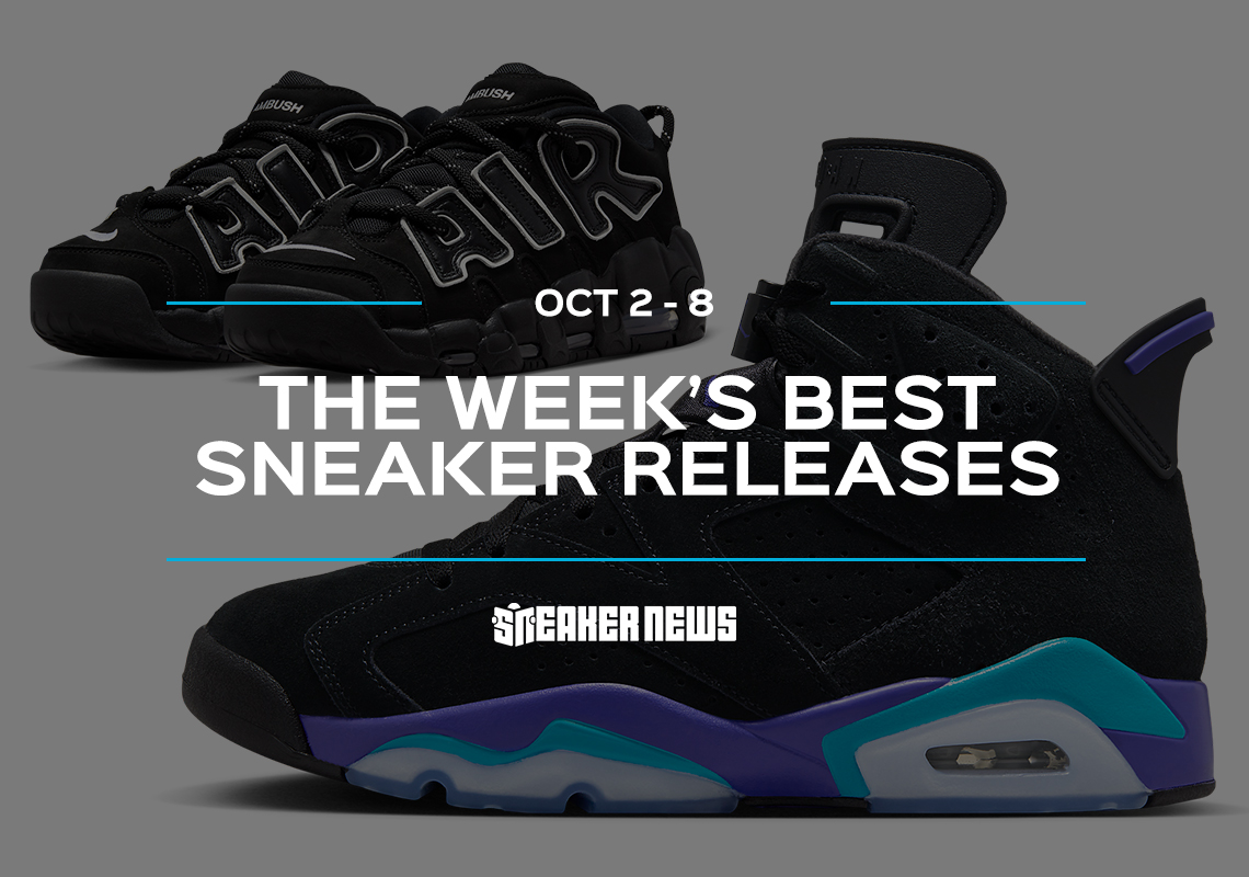 Releasing This Week: AJ6 "Aqua," AMBUSH x Nike Air More Uptempo Lows, And More