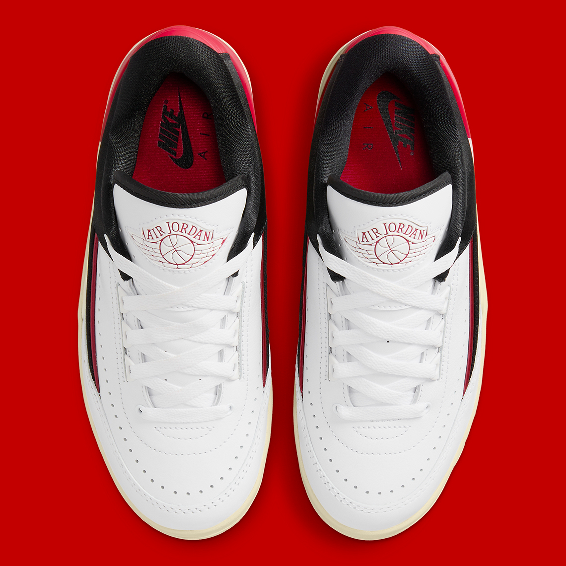 Air Jordan 2 Low Womens White University Red Black Coconut Milk Fd4849 106 11