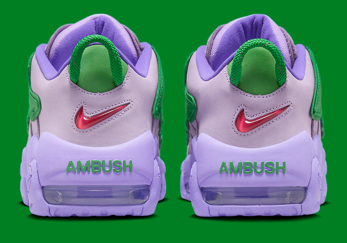 Ambush Nike Air More Uptempo Lilac University Red Team Green Apple Green Fb1299 500 Release Date 3