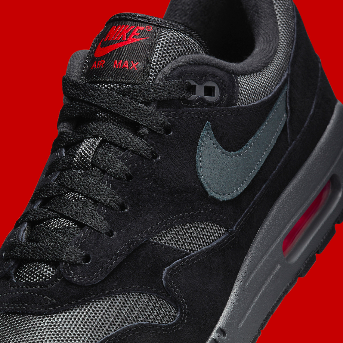 Nike Air Max 1 Black Anthracite Varsity Red 1