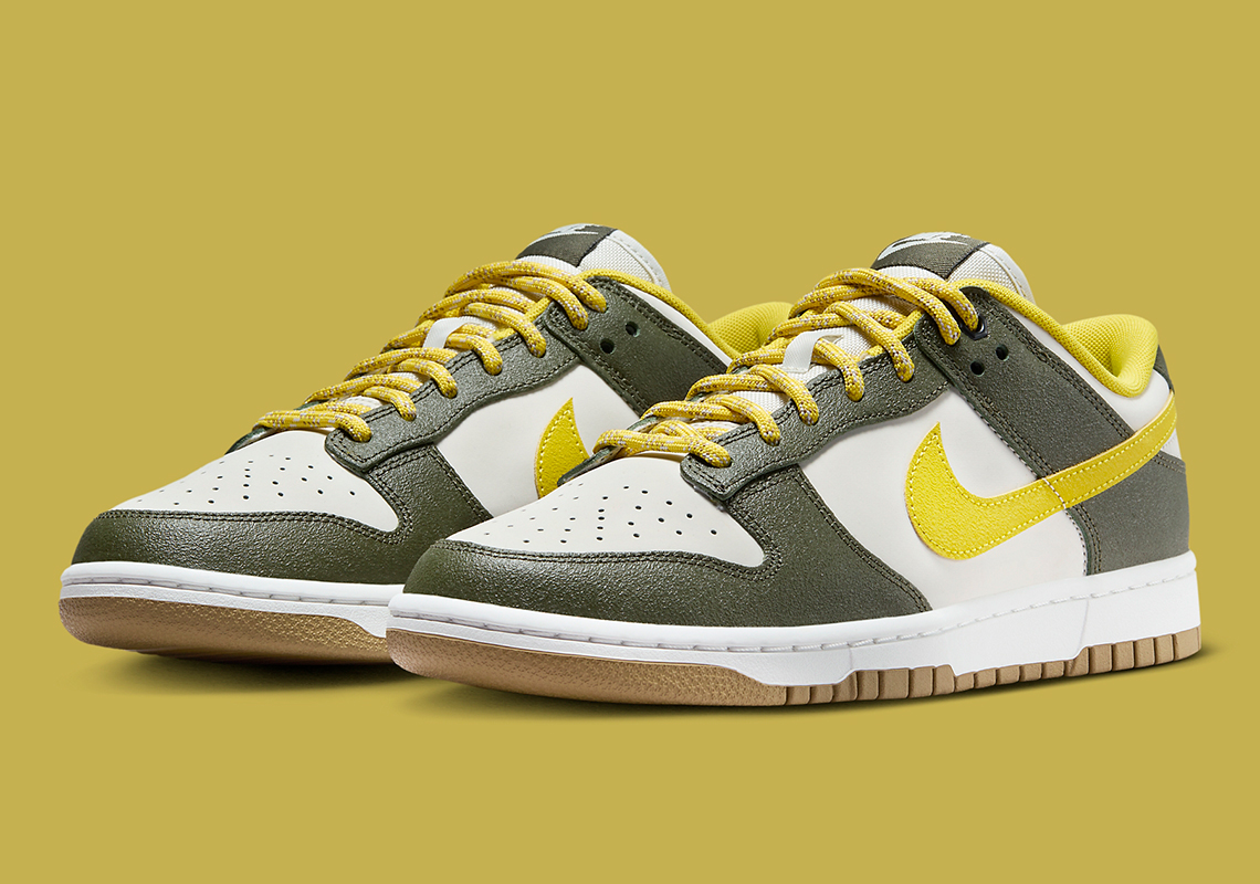 The Nike Dunk Low Pairs "Cargo Khaki" With "Vivid Sulfur"