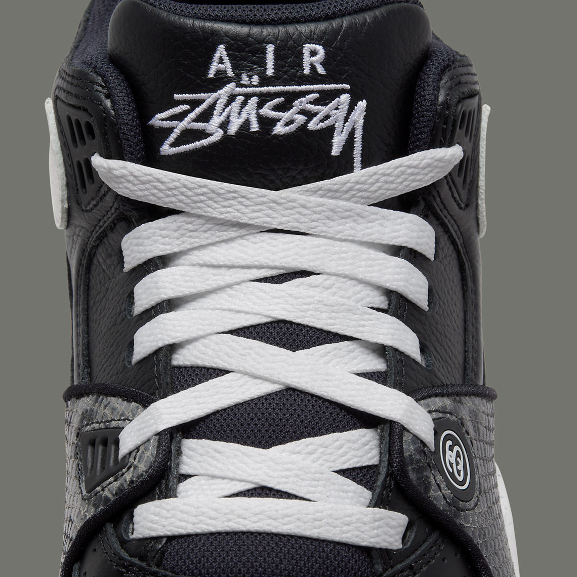 Stussy Nike Air Flight 89 Black White Snakeskin Fd6475 001 4