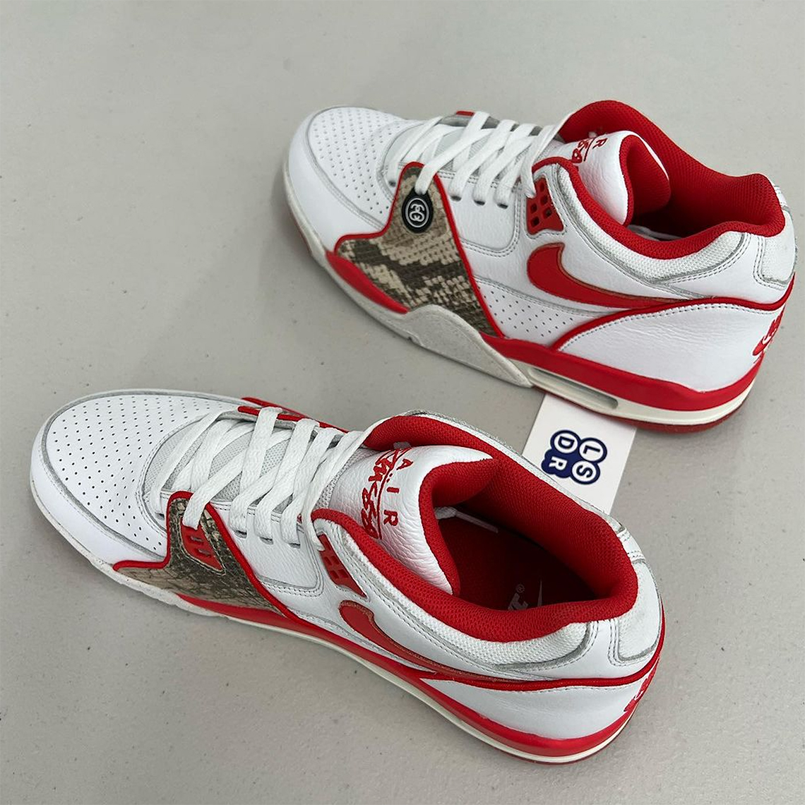 Stussy Nike Air Flight 89 White Habanero Red Sail Snakeskin Fd6475 101 4