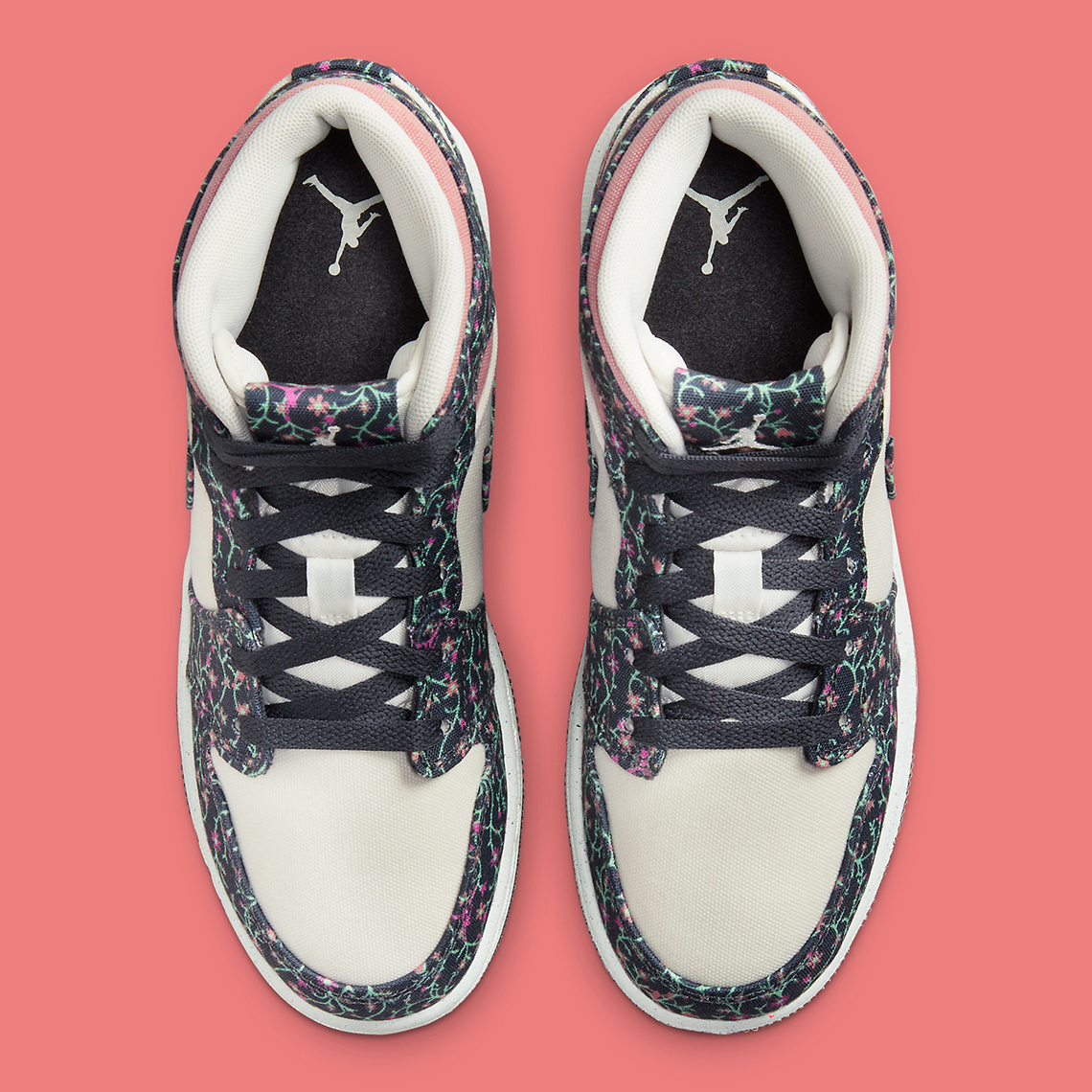 Air Jordan 1 Mid Gs Floral Canvas Fj3451 001 7