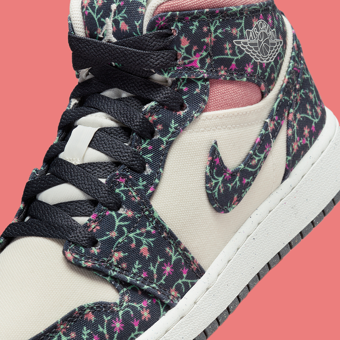 Air Jordan 1 Mid Gs Floral Canvas Fj3451 001 9