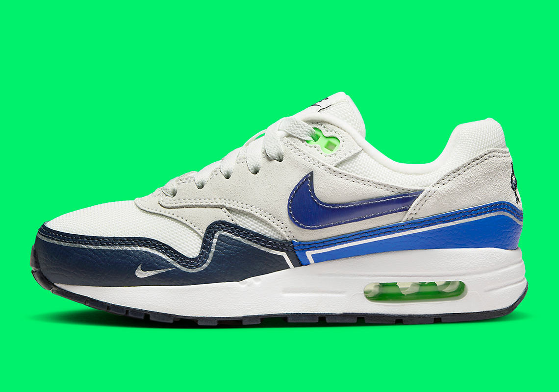 Nike Air Max 1 Gs Navy Royal Neon Hf7814 100 8