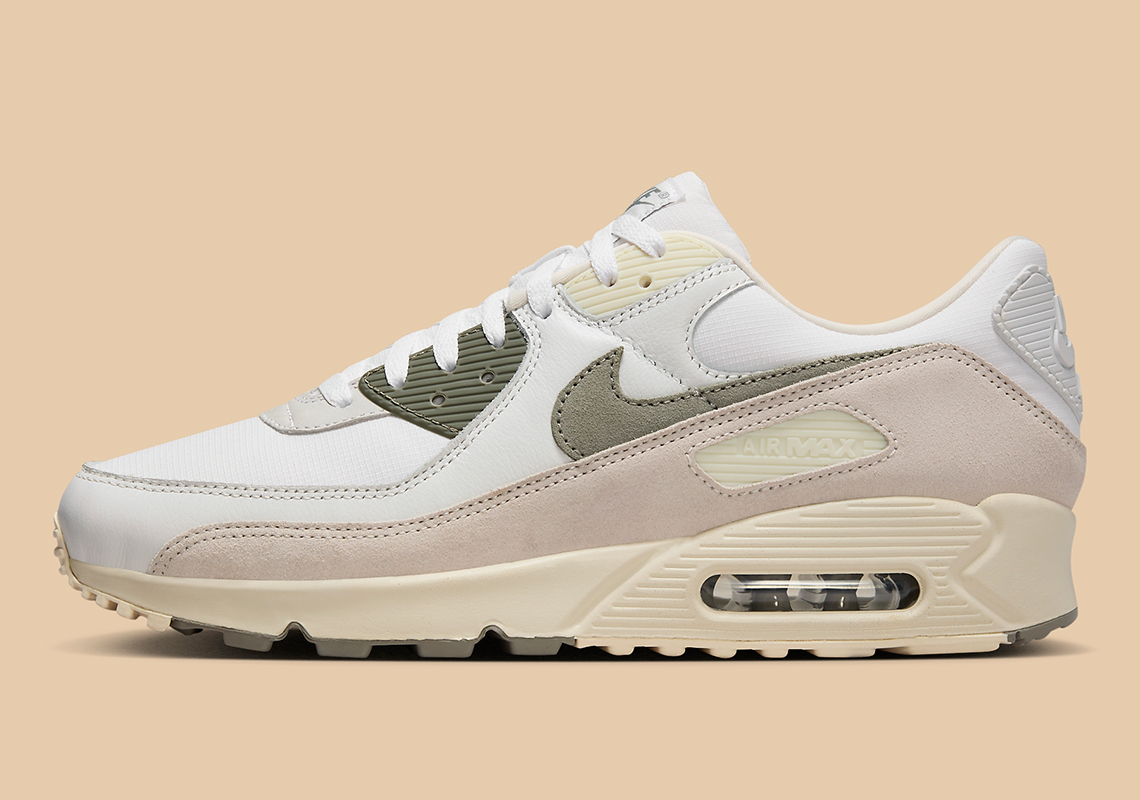 Nike Air Max 90 White Medium Olive Khaki Fz5159 100 2