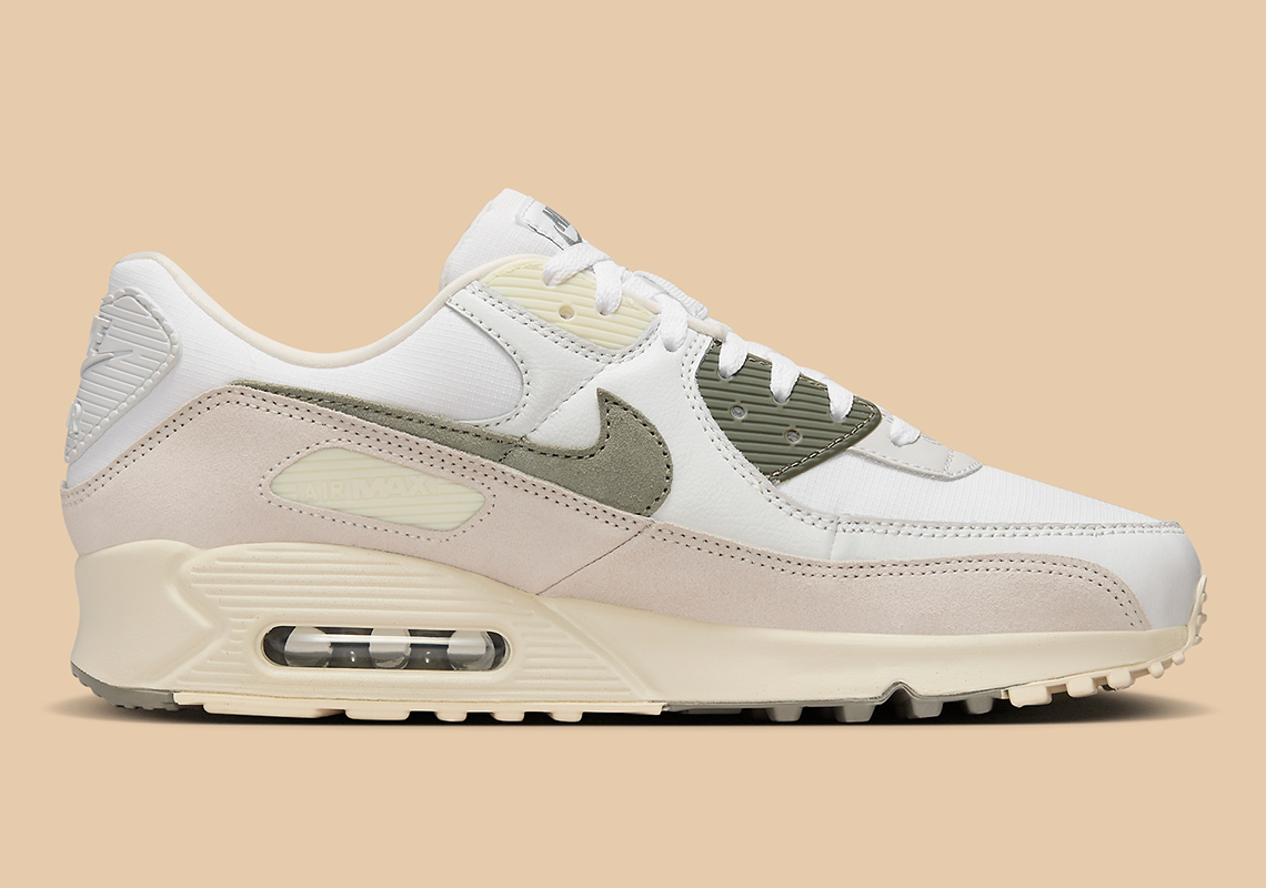 Nike Air Max 90 White Medium Olive Khaki Fz5159 100 5