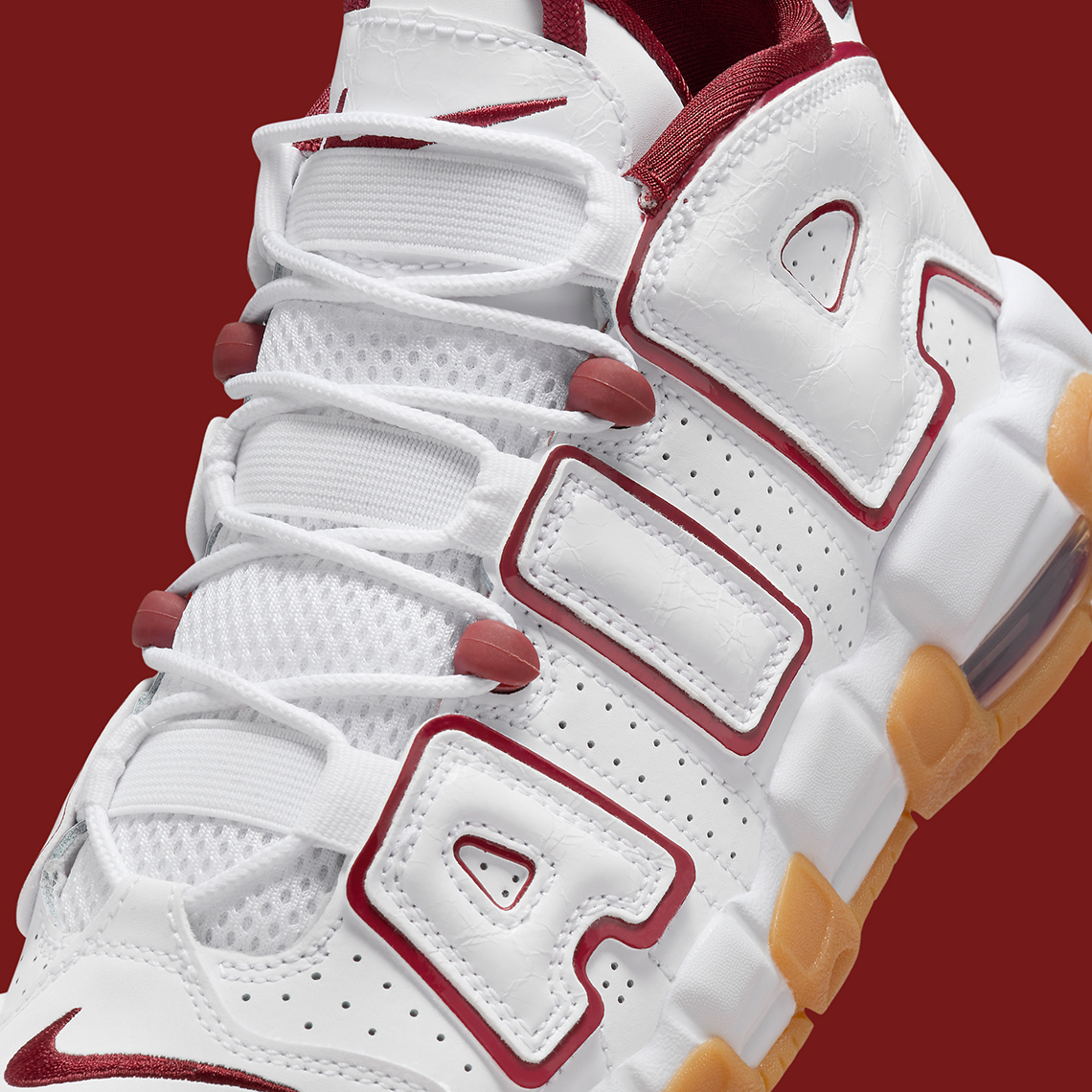 Nike Air More Uptempo Gs White Team Red Gum Fj2846 100 2