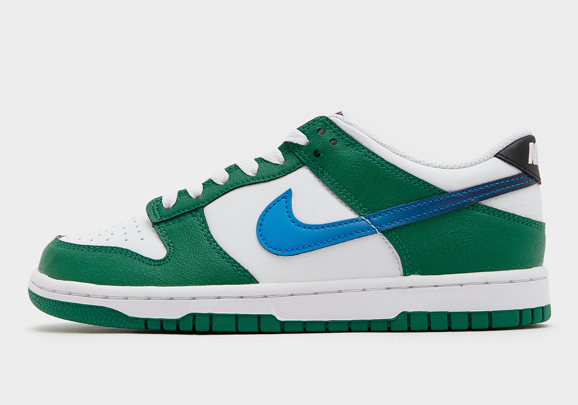 Nike Dunk Low Green Blue Swoosh Gradient 1