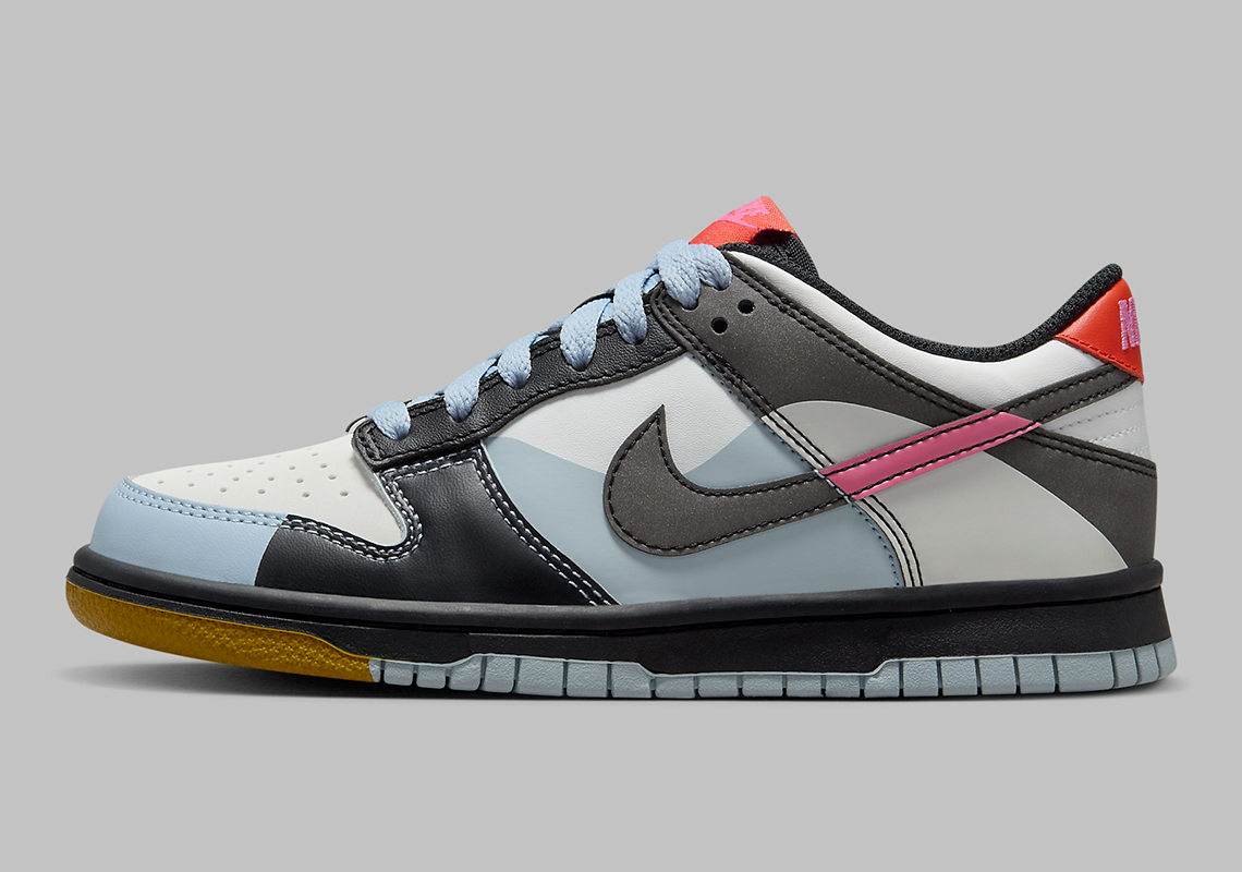 A "Multi-Grey" Finish Lands On This Kids' Nike Dunk Low