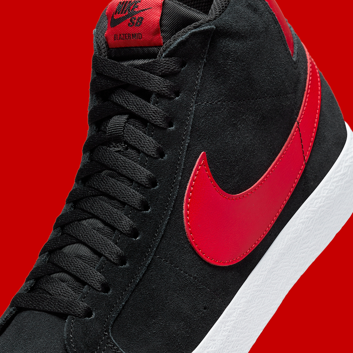 Nike Sb Blazer Mid Black Red Fd0731 002 1