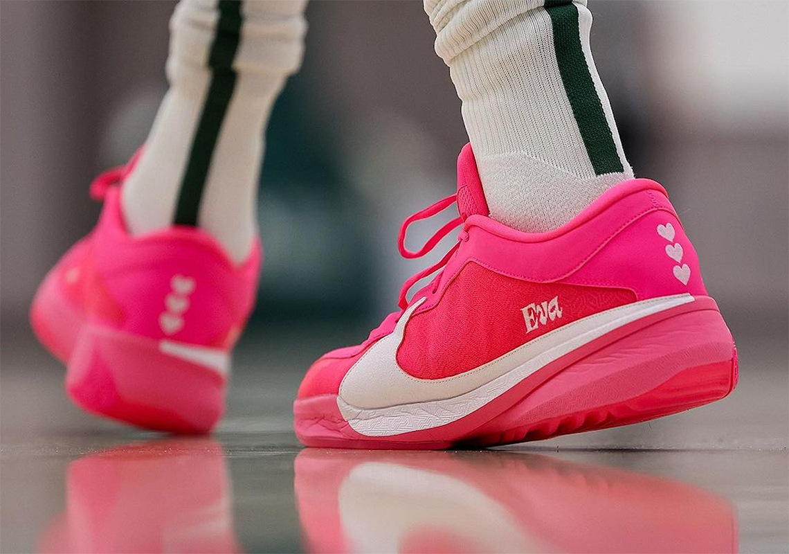 Giannis Antetokounmpo’s Nike Zoom Freak 5 PE Honors The Birth Of His Daughter Eva