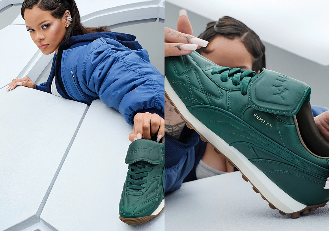 Rihanna’s PUMA FENTY Avanti L Returns In Navy And Green Leather