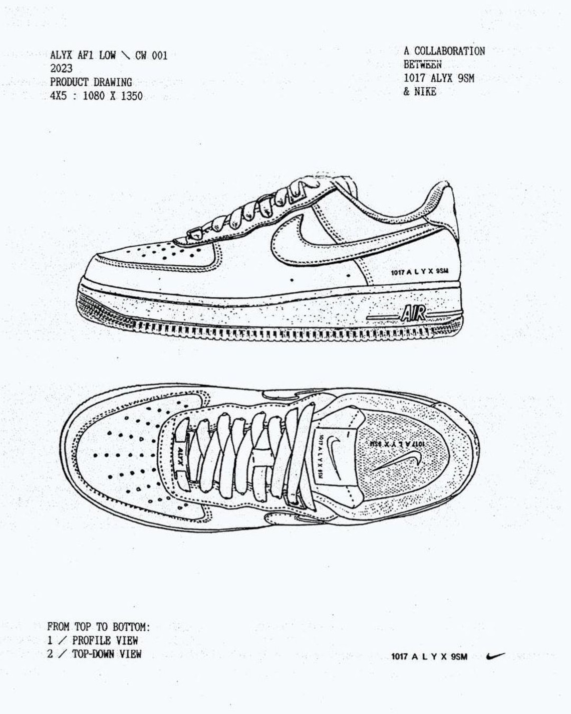 Alyx Studio Nike Air Force 1 Black White 2023 10