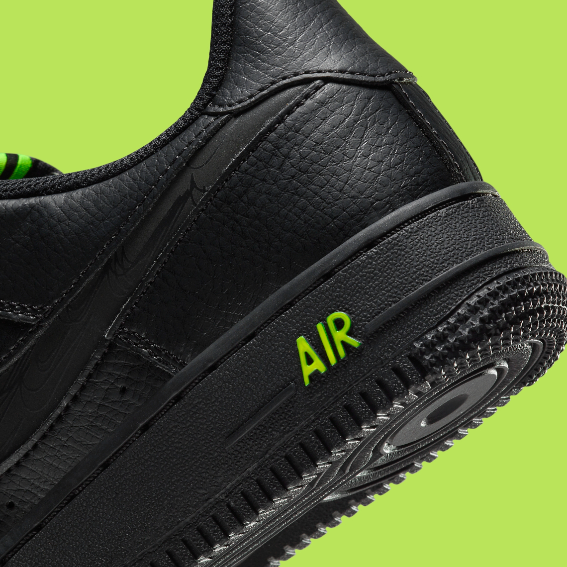 Big Kids Nike Air Force 1 Low Black Volt Glow Fv7020 001 2