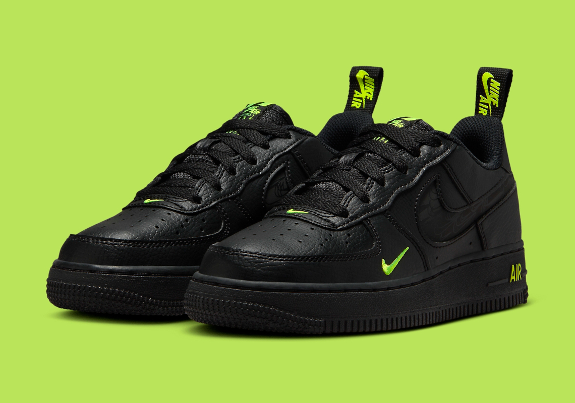 "Volt" Swooshes Appear On This Kid's Nike Air Force 1 Low