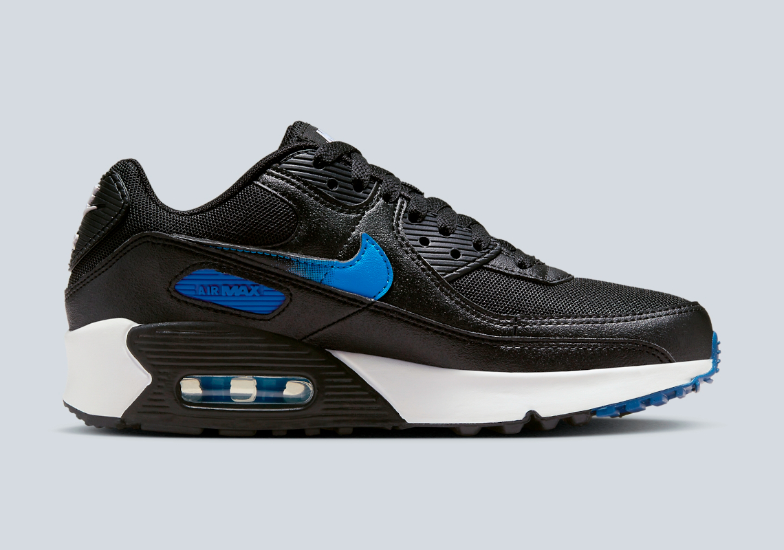 Grade School Nike Air Max 90 Black Blue Fz4355 001 1