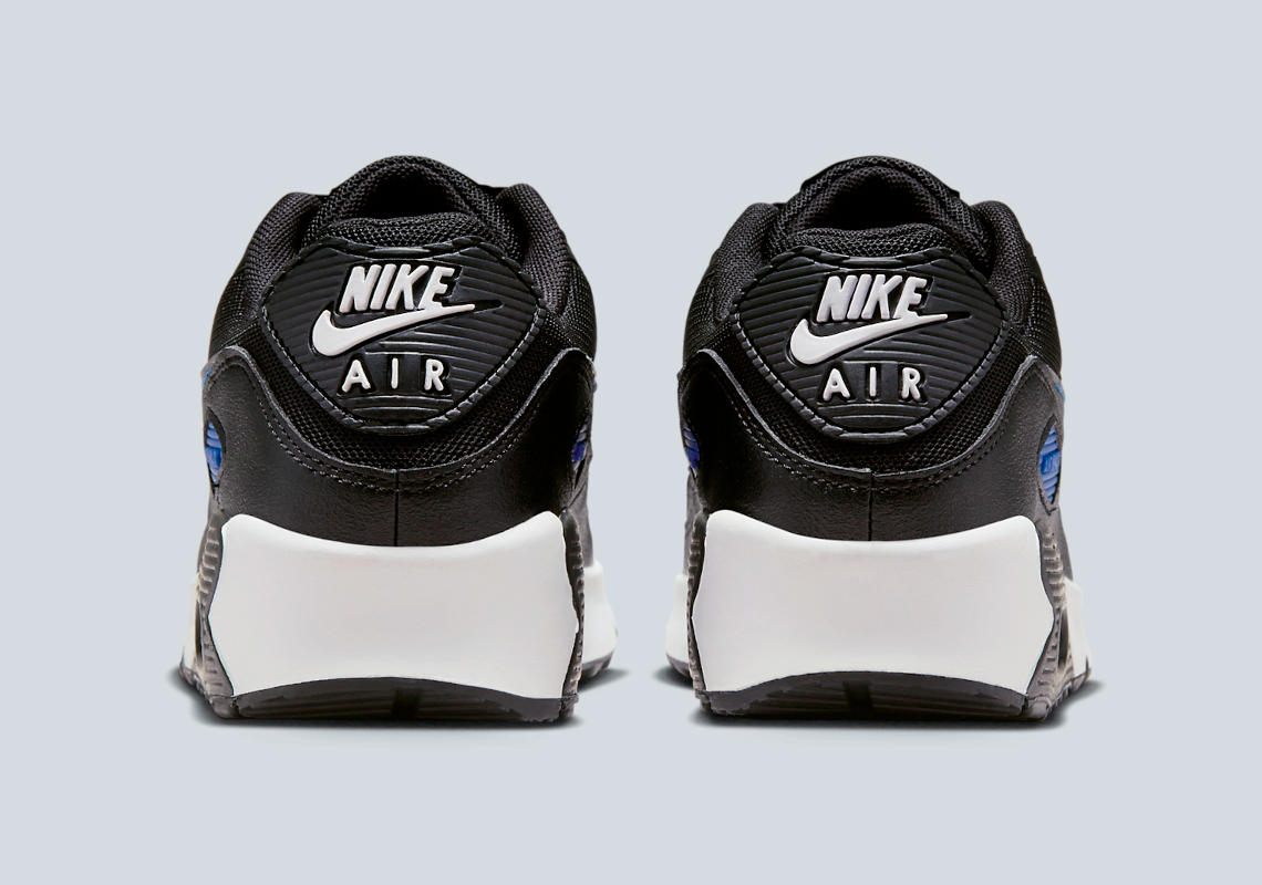 Grade School Nike Air Max 90 Black Blue Fz4355 001 3