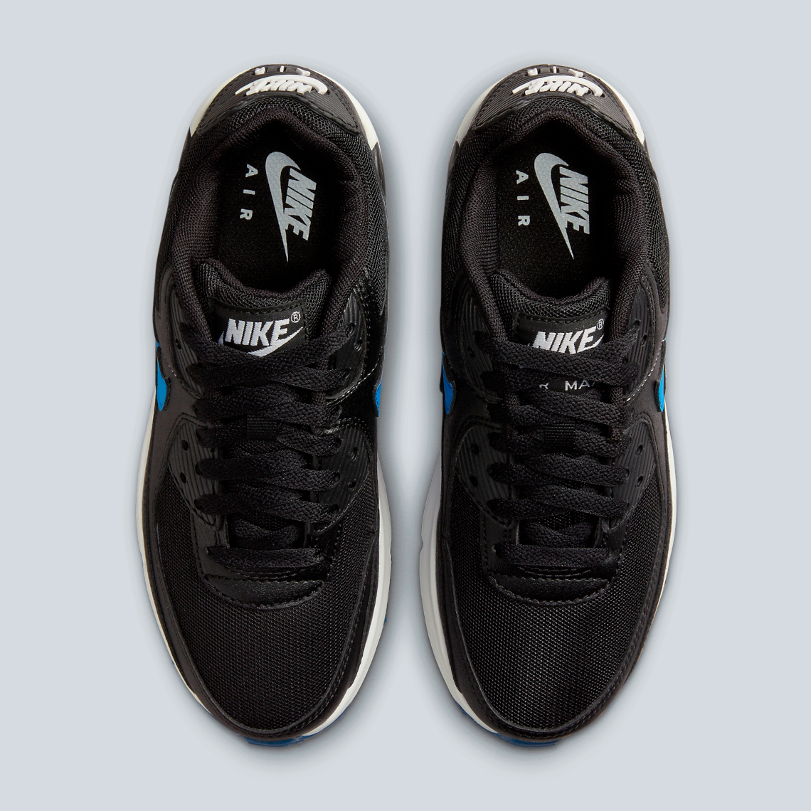 Grade School Nike Air Max 90 Black Blue Fz4355 001 4