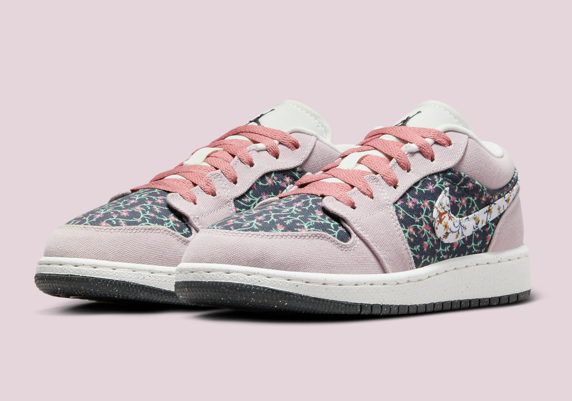 Kids Air Jordan 1 Low Floral Fj3445 001 8