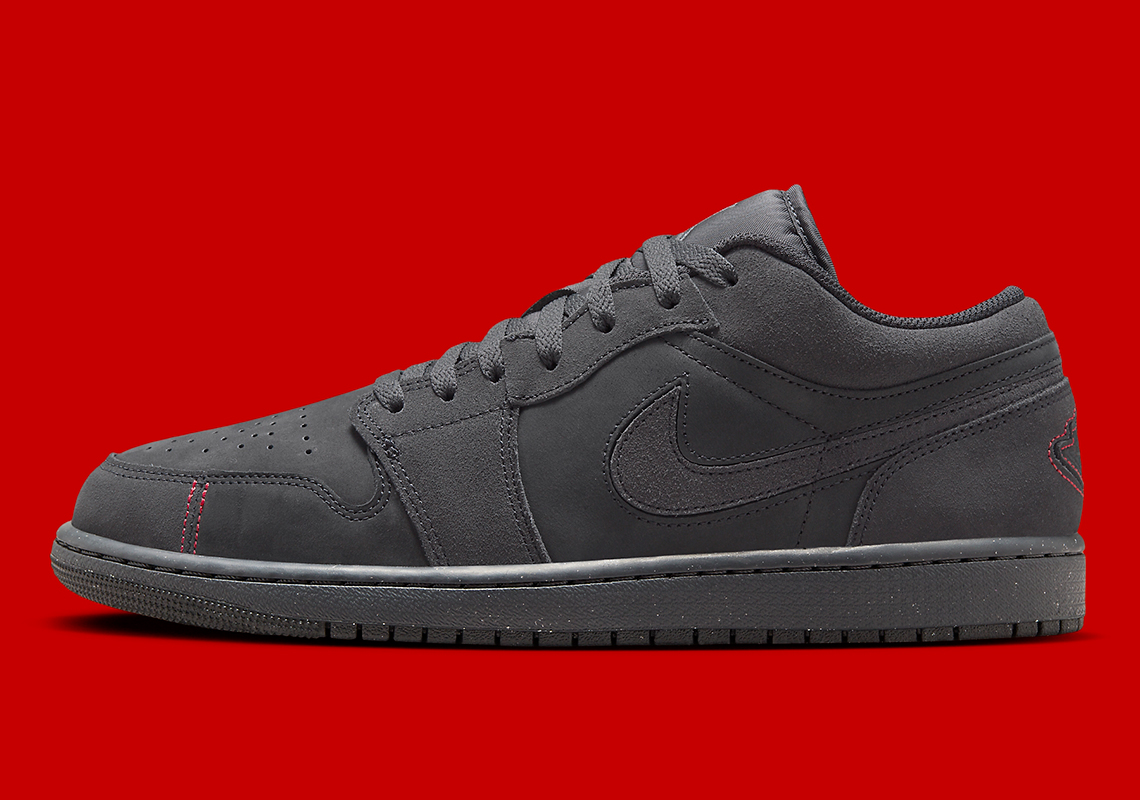 Air Jordan 1 Low Grey Red Stitching 7