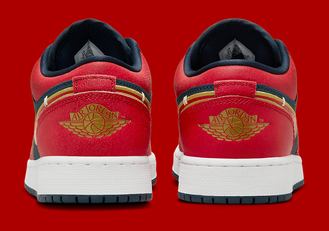 Air Jordan 1 Low Red Navy Gold Fq7380 400 4